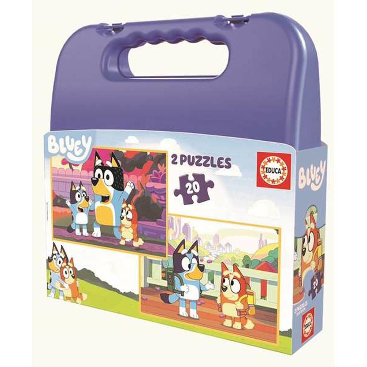 Set de 2 Puzzles Bluey Porte documents 20 Pièces