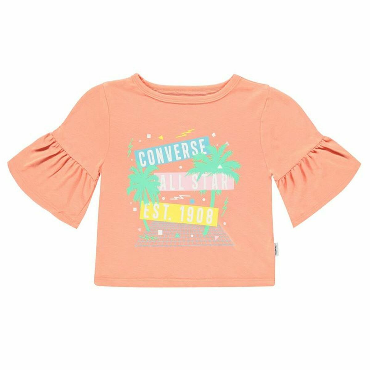 T shirt à manches courtes Enfant Converse  Ruffle  Saumon