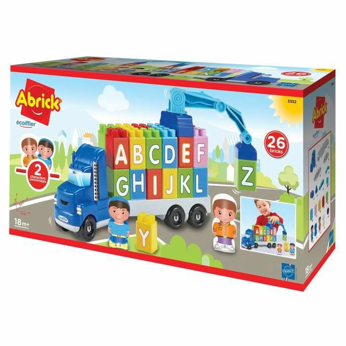 Playset Ecoiffier Abrick Camion avec grue