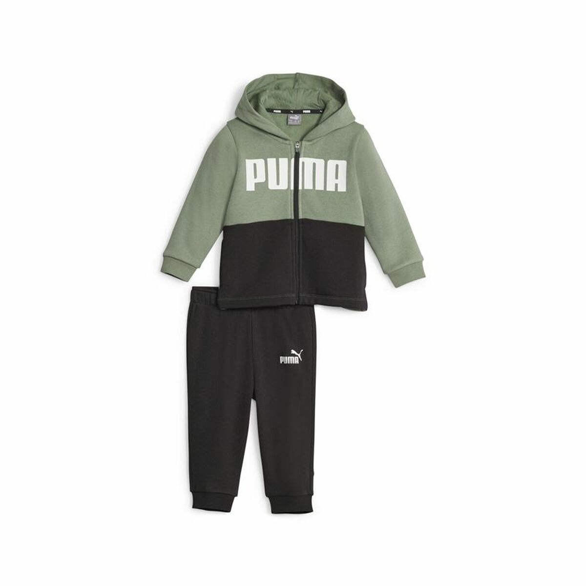 Baby's Tracksuit Puma Minicats Colorblockk Black Green