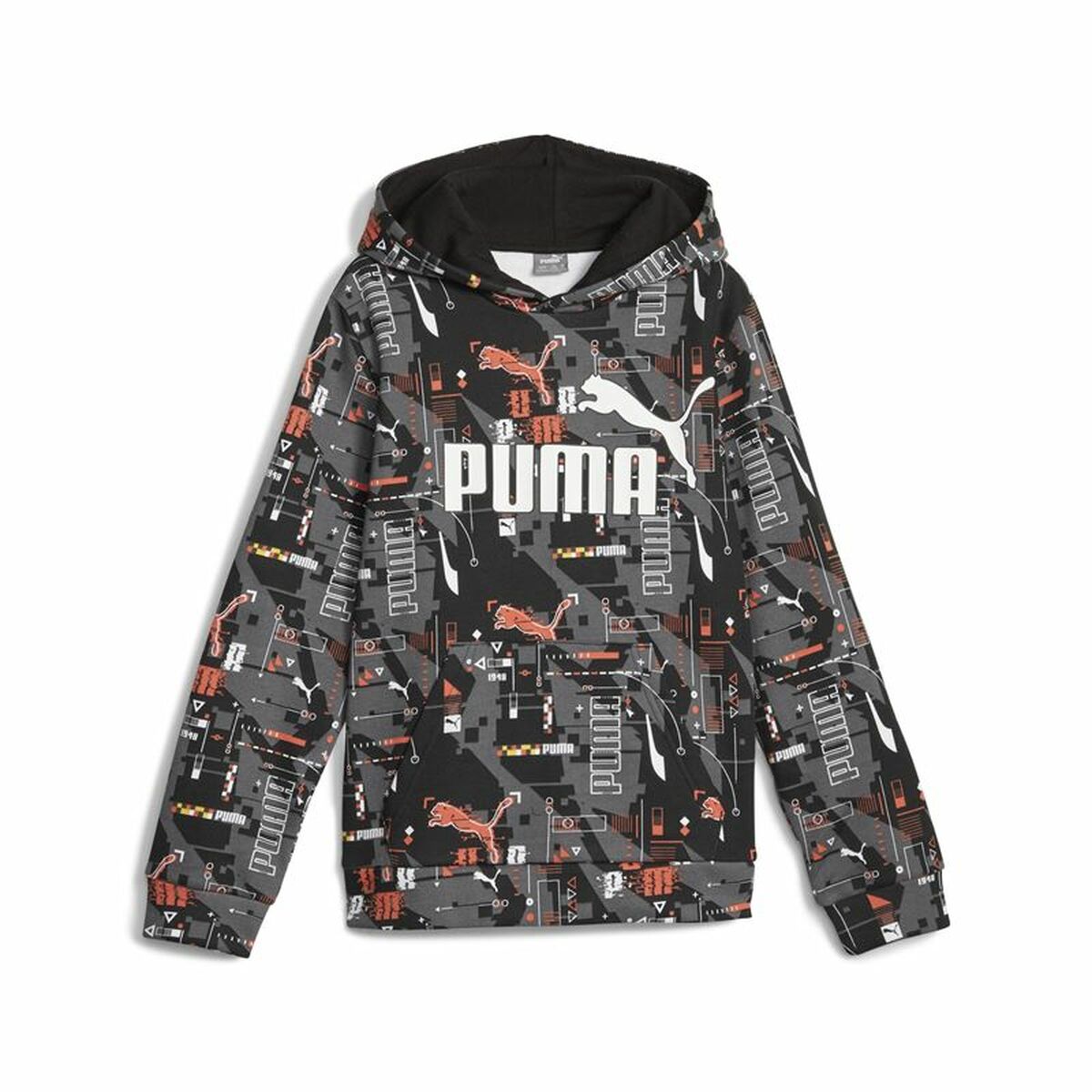 Jungen Sweater mit Kapuze Puma  Ess+ Futureverse Aop Schwarz