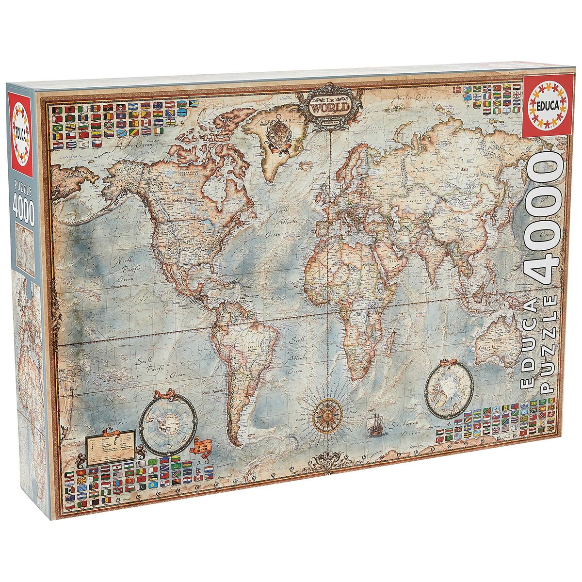 Puzzle Educa 14827 World Map 4000 Pièces