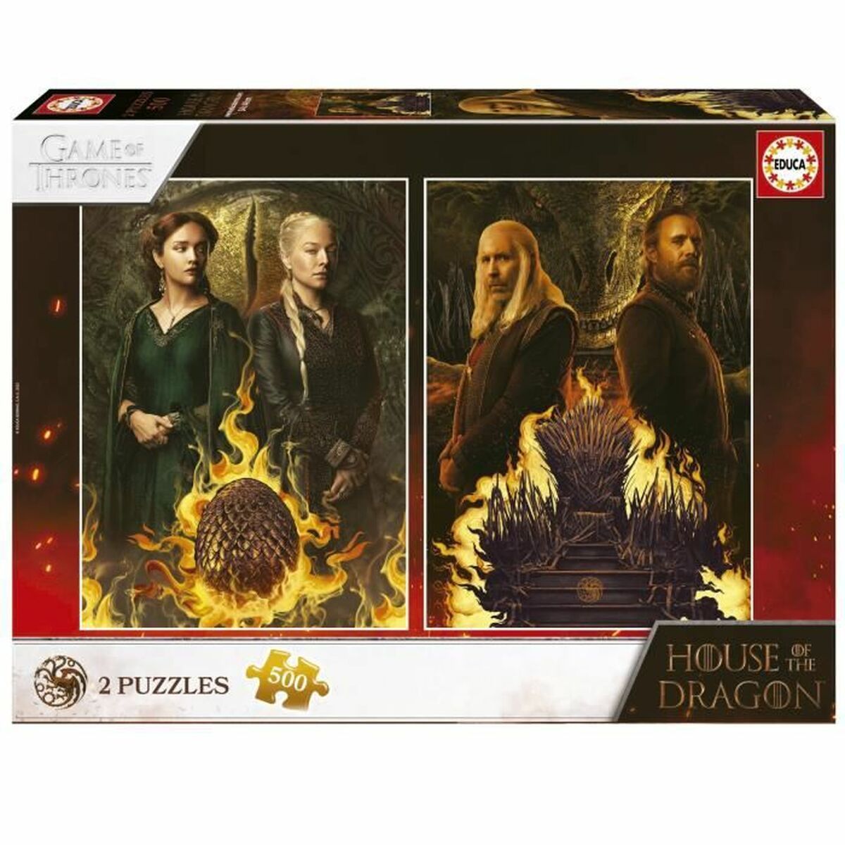 Puzzle Educa House of The Dragon 500 Pièces Puzzle x 2