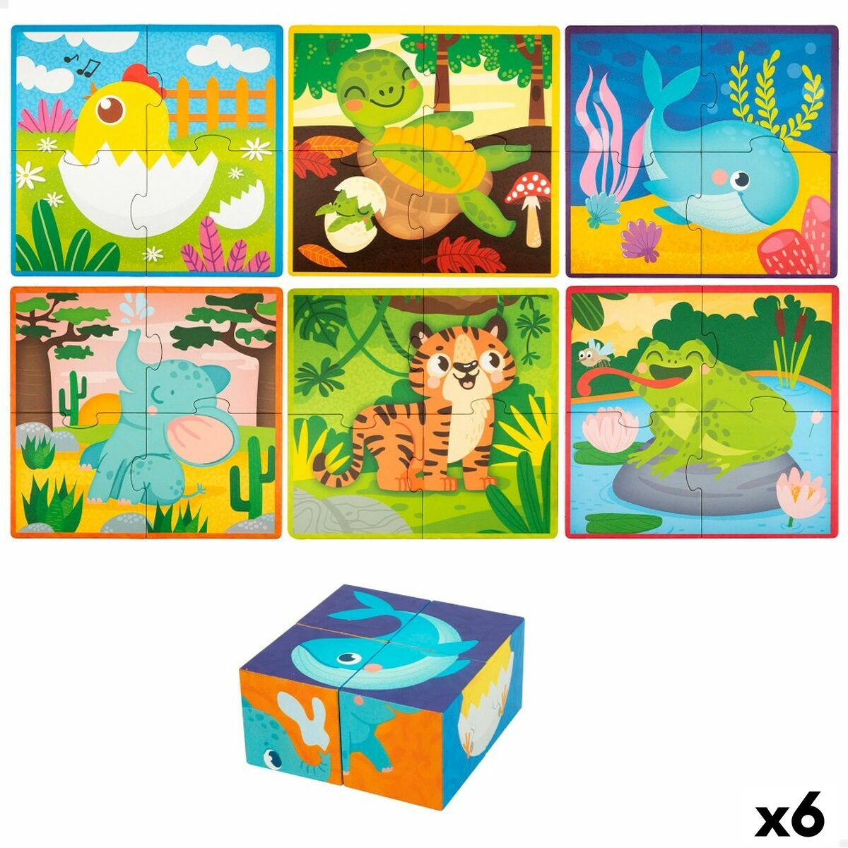 3D Puzzle Lisciani 4 Stücke 22 x 23 x 1 cm (6 Stück) tiere